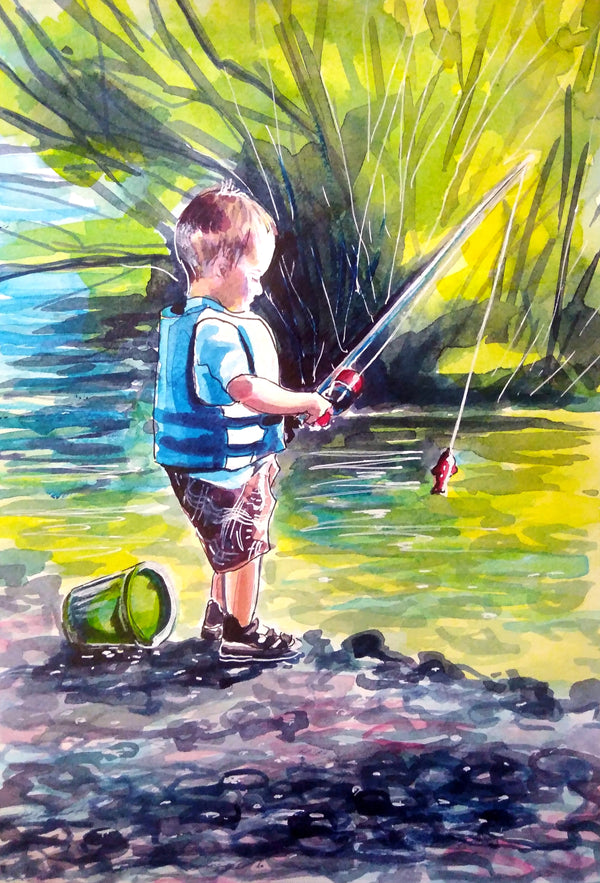 Young fisherman (2022) by Olga Kasatkina