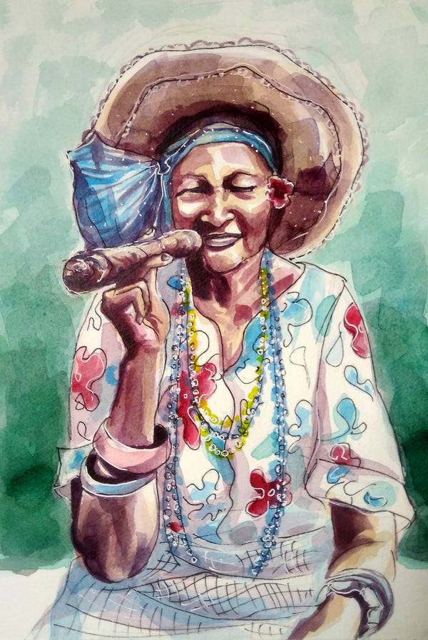 Cuban with a cigar (2022) by Olga Kasatkina
