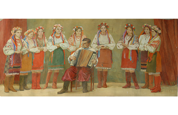 Around the accordion player (1974) by Mykola Shevchenko