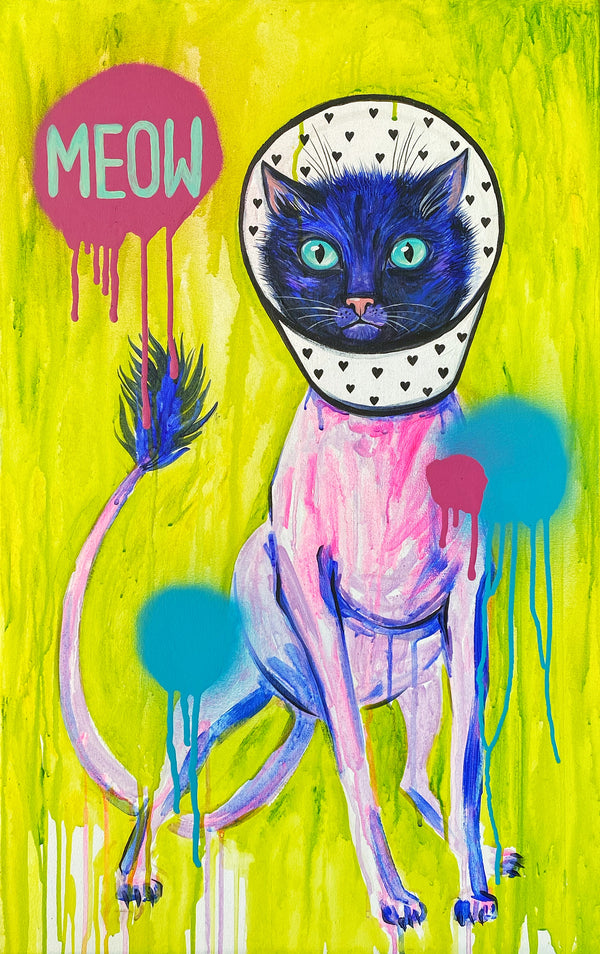 Alien cat (hearts) (2021) by Sofiia Bortnikova